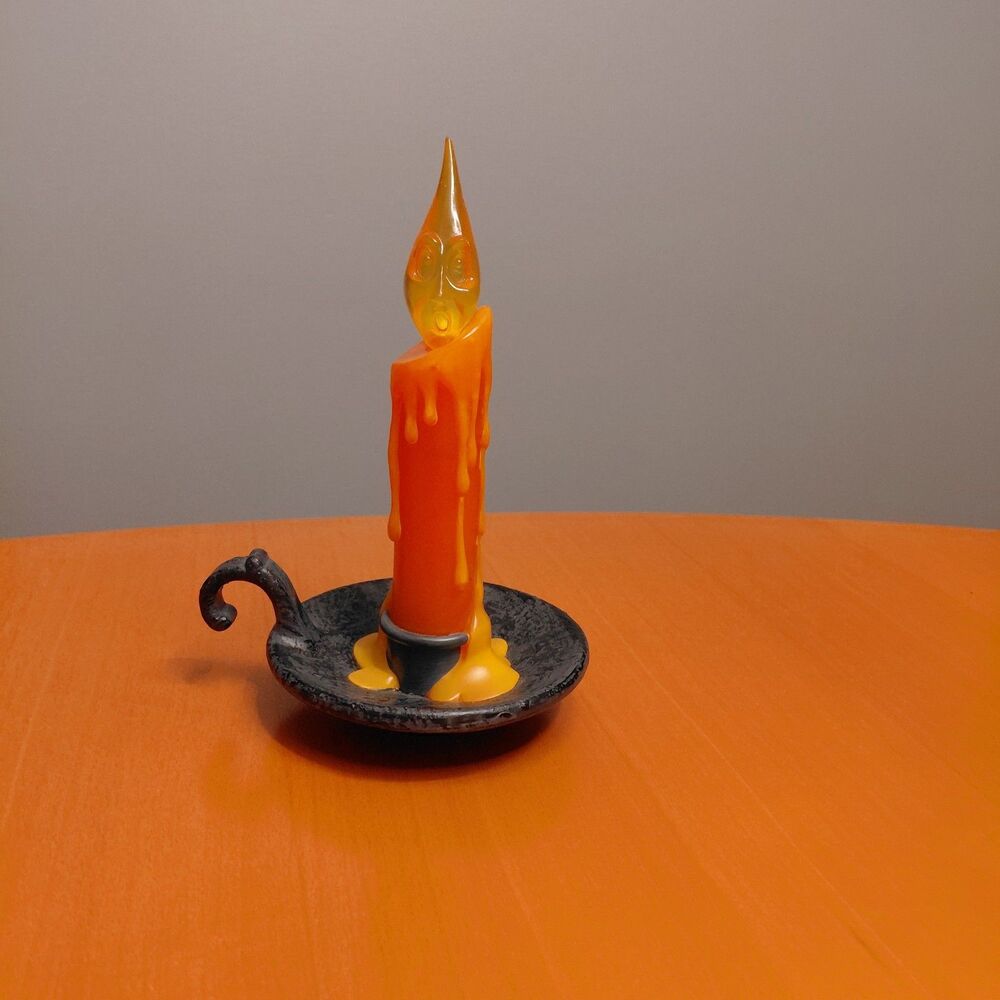 Hallmark Halloween Flickering Light Haunted Candle Ghost Face 2006 Works!